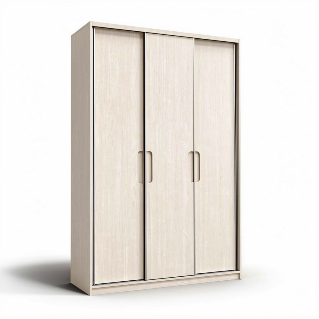 Armario de tres puertas en color blanco fabricado en aglomerado 180 x 120 x 60cm