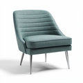 Sillón moderno tapizado en tela gris con patas de metal 70 x 70 x 85cm