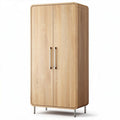Armario de madera en color natural de 90 x 45 x 180 cm con puertas dobles