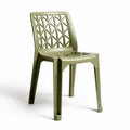 Silla de plástico verde para exterior dimensiones 45 x 45 x 80cm