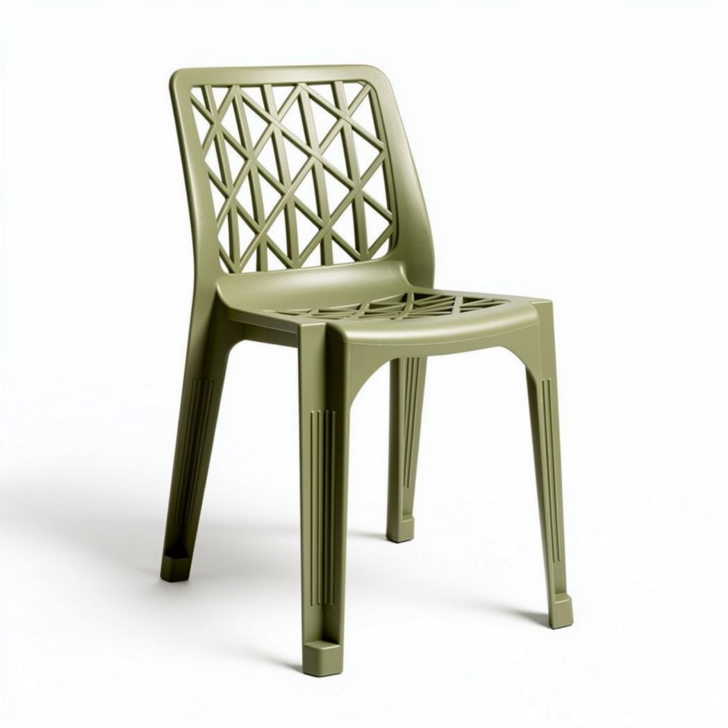Silla de plástico verde para exterior dimensiones 45 x 45 x 80cm