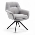 Silla de oficina giratoria en color gris con base negra dimensiones 65 x 65 x 80cm