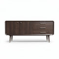 Mueble de televisión de madera oscura con tres cajones y puertas 120 x 40 x 50cm