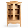 Vitrina de madera en color natural con 80 x 40 x 120 cm y puerta de vidrio