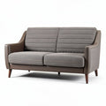Sofá moderno de dos plazas con tapizado gris y patas de madera 200 x 90 x 85cm