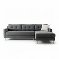 Sofá modular gris de tela con chaise longue y cojín adicional 230 x 90 x 85cm