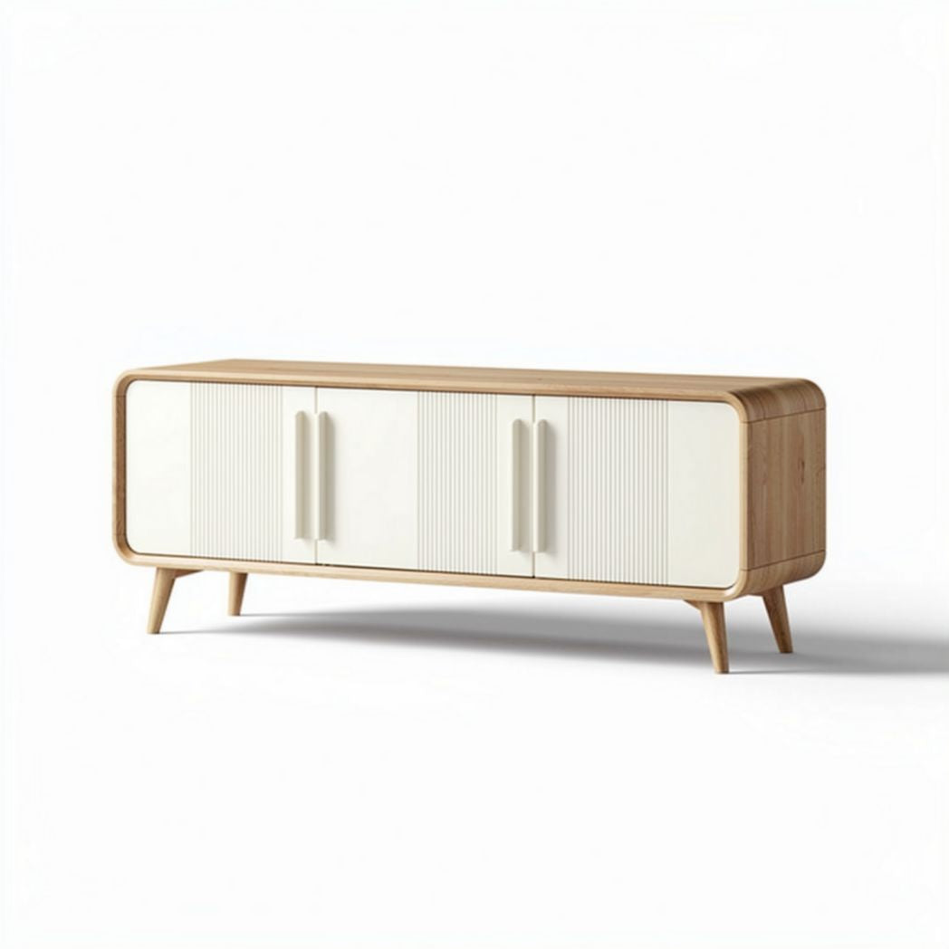 Mueble de TV de madera y melamina en color blanco 120 x 40 x 50cm