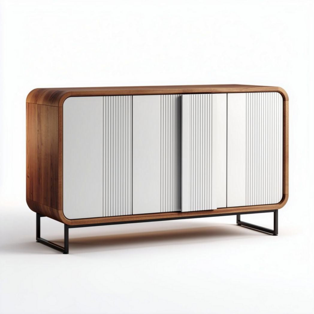 Mueble de almacenamiento de madera y melamina en color blanco 150 x 45 x 80cm